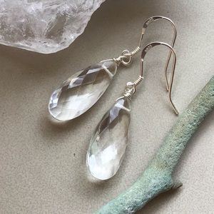 Sterling Silver Sundance Charm Earrings Clear Quartz